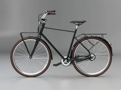  Dutch Men City Bicycle PBR Textured 