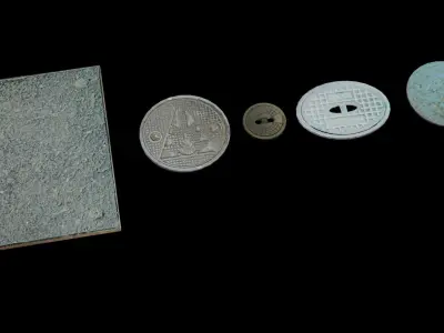 MANHOLE COVERS Low-poly 3D model purchase