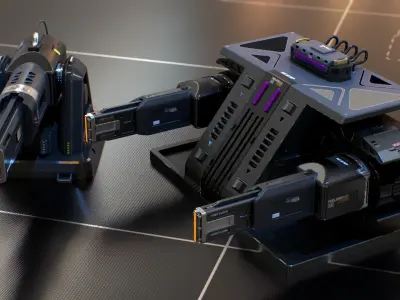 Laser Turret - ASURA  and ASURAX2 3D Model Pack