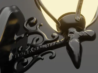 Gothic Wall Lamp Game Prop Low-poly 3D model