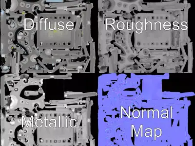 Industrial LED Light Panel model pack Low-poly 3D model