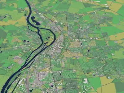 Magdeburg Germany 30x30km City Map 3D model