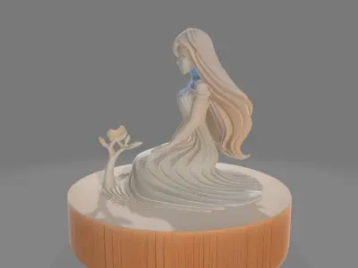 Seated Forest Lady  Minimalist Sculpture 3D print model