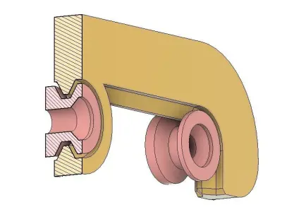 Cabinet door Latch 3D print model
