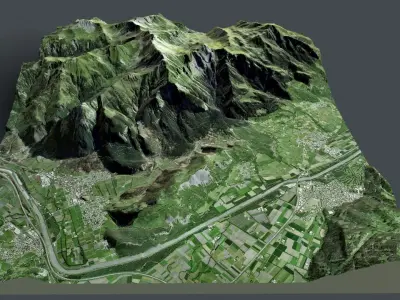 Cityscape  Balzers Liechtenstein 3D model