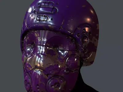 Gas mask helmet 3d model scifi Low-poly Low-poly 3D model 40