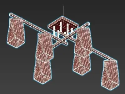 imexx ceiling light fixture with six lights 3D model