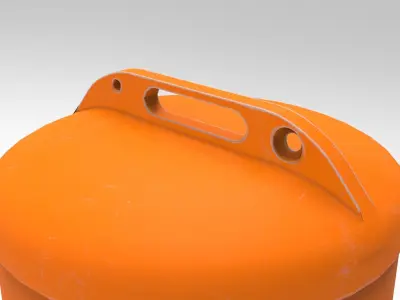 Traffic Cone Barrel Low-poly 3D model