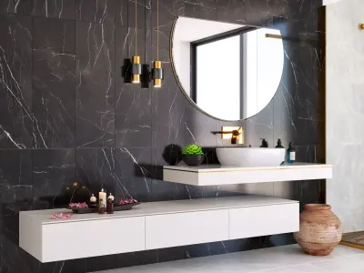 Bathroom Scene with Multi texture- Render Ready 3D model