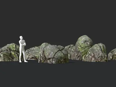 Riverbank Rocks 02 Low-poly 3D model