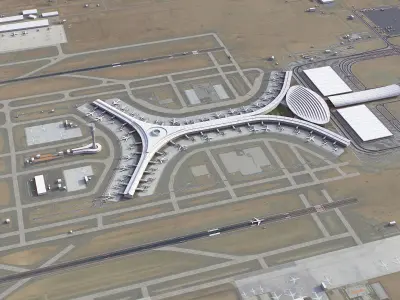 Jeddah - King Abdulaziz Airport Low-poly 3D model