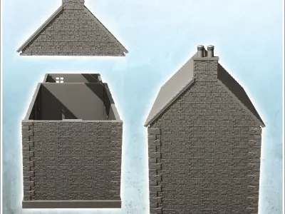 Manor house of la Fiere Sainte-Mere-Eglise Normandy - Modern WW2 3D print model