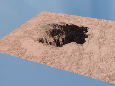 Sinkhole- deep pit - terrain model 3D model