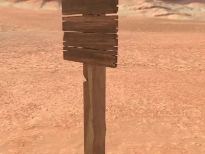 Old Road Sign - Low Poly Low-poly 3D model