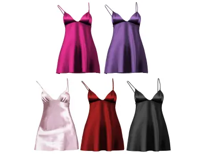 Chemise Lingerie With Off Shoulder Shoulder Strap Low-poly 3D model