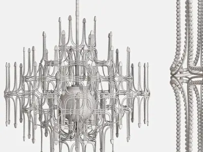 pendant crystal light  Low-poly 3D model