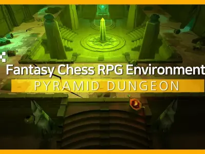 Fantasy Chess RPG Environment - Pyramid Dungeon Low-poly 3D model