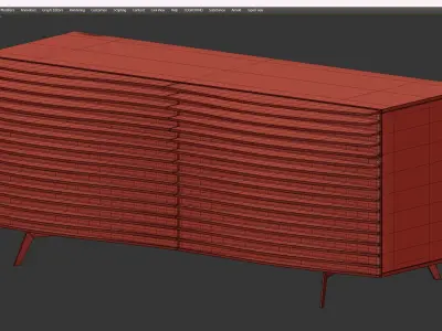 TIDE BUFFET SIDEBOARD BY KARIM RASHID Low-poly 3D model