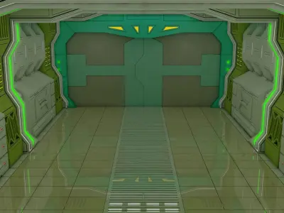 Sci Fi Corridor  3D model 13
