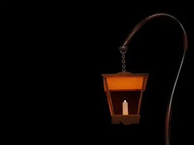 Lantern with candle 3D model