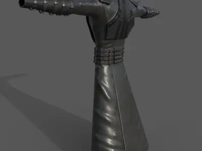 Male cyberpunk leather sci-fi suit Low-poly 3D model