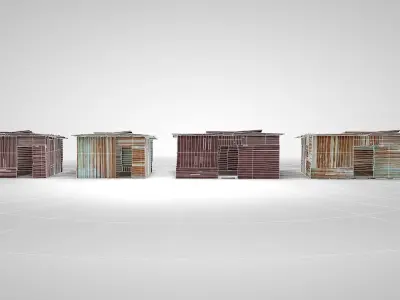 Rusty Barracks PACK Low-poly 3D model