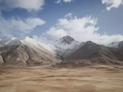 Plateau  mountain range  peak  snow-capped mountain 3D model