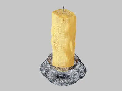 Candle marble Low-poly 3D model