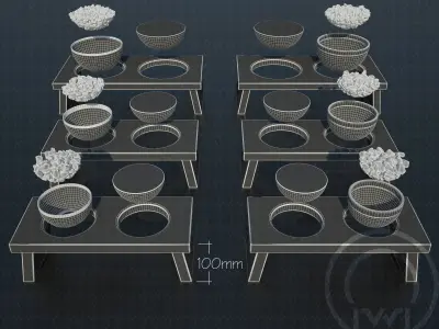 Pet bowl wet food water 3D model