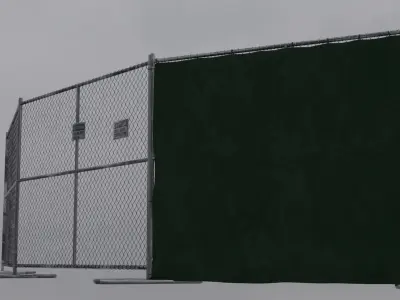 Construction Site Fence Low-poly 3D model