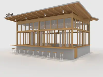 Booth 1 Coffee  3D model