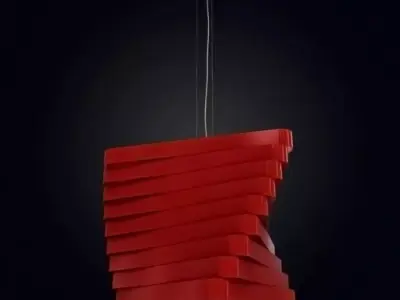 Red Ceiling Lamp 3D model