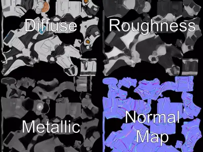 Advanced Android Armor model pack Low-poly 3D model