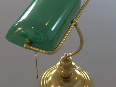 Green bankers lamp 3D model