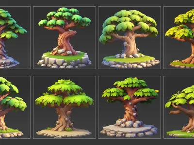 30 Fantasy Big Tree Game Asset Texture