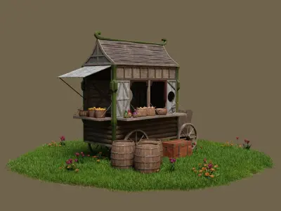 Medieval Market 3D model buy