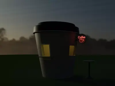 coffee cup shop 3D print model