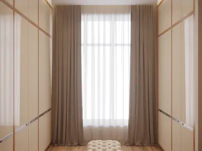 Wardrobe walk in closet with glass doors 3D model