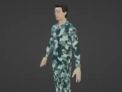 Cyber Soldier - Robot Man Low-poly 3D model