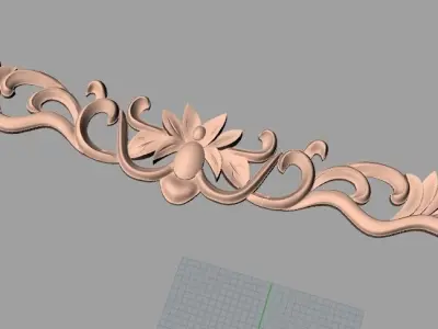 Door design 3D relief model STL format file for CNC carving E685 3D model
