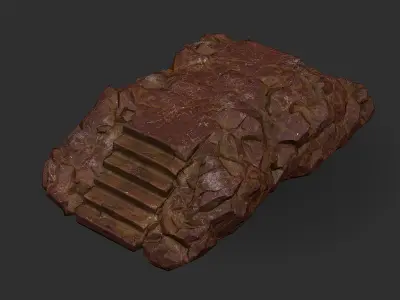 Stairs stone staircase 03 Low-poly 3D model