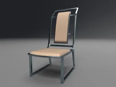 Simple Chair and stool table tea garden table 3D model