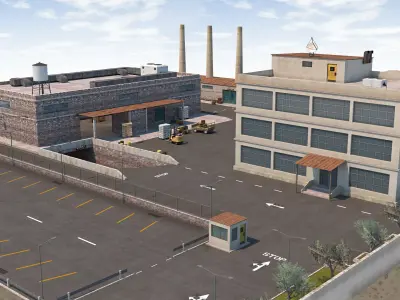 Factory Complex - Scene Low-poly 3D model
