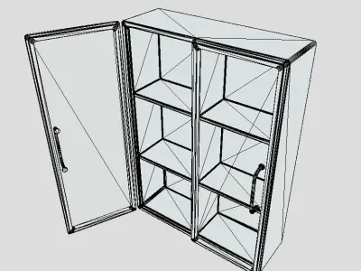 Wall Rack  glass rack double door rack hospital home Low-poly 3D model