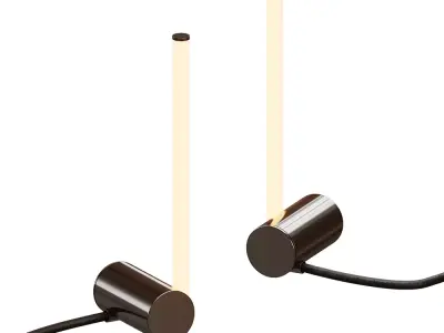 Minimalist Modern Cylindrical LED Table Lamp  Low-poly 3D model