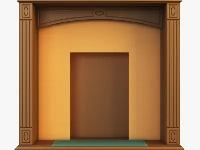 Victory fireplace with door 3D model