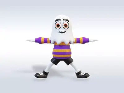 Cheerful Ghost Boy Character Halloween 3D model purchase