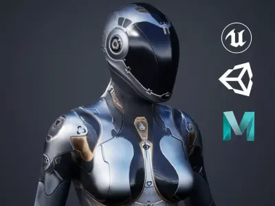 Sci-Fi Female 2 Low-poly 3D model