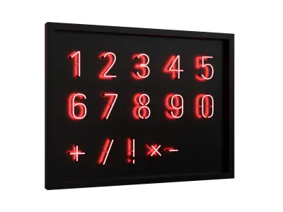 Neon Numbers 3D model