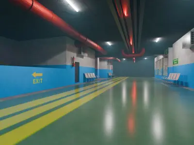 Basement Area - Low Poly - Game Ready - PBR